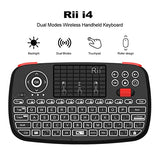(Upgrade) I4 Mini Bluetooth Keyboard With Touchpad, Blacklit Portable Wireless Keyboard With 2.4G Usb Dongle For Smartphones, Pc, Tablet, Laptop Tv Box Ios Android Windows Mac.Black