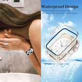 2 Pack Waterproof Case Compatible With Apple Watch 44Mm Se3/Se2/Se/6/5/4 With Tempered Glass Screen Protector, Full Protective Hard Pc Bumper Face Cover For Iwatch 44 Mm Clear*2