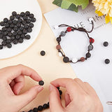 470pcs 8mm Lava Beads – Natural Black Volcanic Rock Beads for Jewelry Making