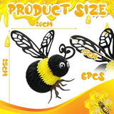 6 Pcs Bee Party Decorations 8'' Tissue Bee Honeycomb Hanging Decor For Baby Shower Gender Reveal Birthday Table Centerpieces Honey Hive Decoration, 8'' X 10''