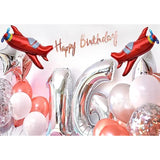 3Pcs Red Large Airplane Helicopter Party Decoration Airplane Balloon Birthday Party Supplies (37X31Inch)