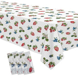 Berry Birthday Party Supplies Tablecloth - Disposable Blueberry Strawberry Party Decorations Tablecover, Berry Sweet Birthday Baby Shower Table Decorations Table Cloth - 3 Pcs(54In X 108In)