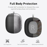 TPU Case Cover for AirPods Max Headphones, Matte Black Carbon Fiber Texture, Premium Protection