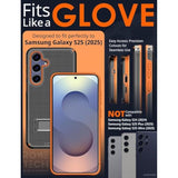 Designed For Samsung Galaxy S25 Case With Belt Clip Holster - Compatible With Magsafe Magnetic Heavy Duty Phone Cover With Kickstand - Black & Orange