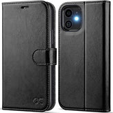 Compatible With Iphone 12 Case/Compatible With Iphone 12 Pro Wallet Case, Pu Leather Flip Case With Card Holders Rfid Blocking Kickstand Phone Cover 6.1 Inch (Black)