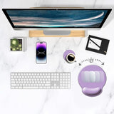 Ergonomic Mouse Pad With Wrist Support, Cute Wrist Pad With Non-Slip Rubber Base For Computer, Laptop, Home Office Gaming, Working, Easy Typing & Pain Relief,Clove Purple