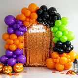 146Pc Halloween Balloon Arch Kit β Orange Black Green Purple Party Garland
