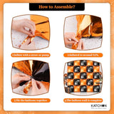 Halloween Party Balloons: Black & Orange Square Foil Decorations (25PCS)
