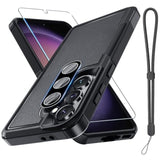 Samsung Galaxy A37 5G Phone Case with Matte Black Finish and Built-in Screen Protector