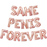 Rose gold 16" letter balloons spelling “Bachelorette” for hen party and bridal décor