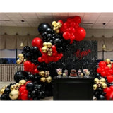 141pcs Black Gold Red Balloon Arch Kit for Birthday, Wedding, Baby Shower Decor