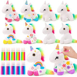 10Pcs Unicorn Party Favor Bulk Toys Mini Plush Unicorn Stuffed Animals With Coloured Pens Small Rainbow Unicorn Keychain For Birthday Wedding Christmas Goodie Bag Stuffer Party