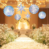 Iridescent Decorations With Hanging Honeycomb Ball Fan Snowflake Garlands Birthday Wedding Frozen Theme Children'S Party Supplies Christmas Disco Party