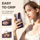 Galaxy A16 5G Case with Screen Protector and Rotating Ring Holder Purple