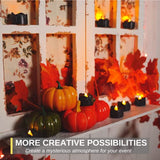 24Pack Halloween Black Dripping Flameless LED Candles,1.58"x 1.2"