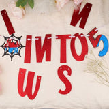 Spider Birthday Banner "Swinging Into 5" Web Theme Party Decoration Supplies