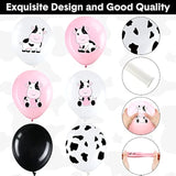 Cow Print Balloons: Pink, White & Black Farm Party Decor - 48pcs