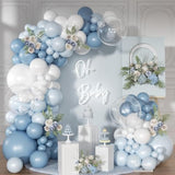 126 Pcs Dusty Blue Balloon Arch Kit for Wedding Birthday Baby Shower Decor
