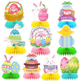 10 Pcs Easter Decorations Honeycomb Centerpieces?Easter Table Decor Happy Easter Bunny Easter Egg Centerpieces Table Honeycomb For Spring Easter Rabbit Photo Prop Party Supplies