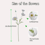 Elegant White Poppies, 5-Stem Artificial Flowers In Vase - Realistic Faux Decor For Home & Wedding, Thoughtful Gift For Holiday & Memorial Day
