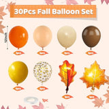 Fall Balloon Set: Orange, Yellow, Brown, Leaf Balloons for Autumn Decor