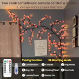 Cherry Led Tree Branch Lights For Wall, Cherry Blossom Willow Vine Twig Decor Garland With 48 Led Lights And Remote,8 Li