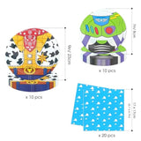 Cartoon Blue Sky White Clouds Plates Napkins Total 40Pcs Serve 10 Toy Inspired Story Kids Birthday Party Boy Baby Shower Tableware Set Clouds Sky Dinner Plates Dessert Plates Napkins Supplies