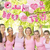 2 Sets Breast Cancer Awareness Porch Sign Welcome Banner Decor