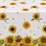 Sunflower Party Tablecloth Decorations, Disposable Sunflower Tablecloth For Birthday, Baby Shower, Bridal Shower, Vibrant Yellow Floral Theme Table Covers Supplies, 3 Pack,54In X 108In