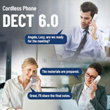 Desktop Corded Telephone, Black Landline Telephone, Office Landline Phone With Mute, Pause, Redial, Flash, Ringer (Hi & Low), Mechanical Lock, Call Light Indication For Home/Office/Hotel Use