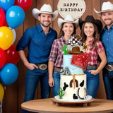 Cowboy/Cowgirl Cake Topper with Hat & Scarf for Western Birthday or Baby Shower