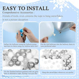 White Silver Snowflake Balloons Garland Arch Kit Metallic White Silver Confetti Latex Balloons With Clear Snowflake Decor For Winter Wonderland Christmas Baby Shower Birthday Party Decorations
