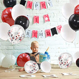 Black Red Balloons Garland Arch Kit - 120Pcs White Red Black Confetti