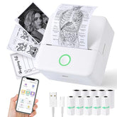 Print Pods Mini Printer, Sticker Printer With 10 Rolls Thermal Printing Paper, Inkless Pocket Printpod For Phone, Impresora Portátil For Notes, Diy, Compatible With Ios & Android (White)