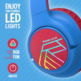 Kids Wireless Headphones, Bluetooth Kids Headphones LED Lights Over Ear with 74/85/94dB Volume Limited, 45H Playtime,Built-in Mic, Two Device Share