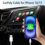 Car Carplay Cable For Apple Iphone 16,Iphone 16 Plus, Iphone 16 Pro, Iphone16 Pro Max, For Airpods 4 Gen,Airpods Pro 2Nd,Usb A To Usb C Fast Charger Carplay Cable Car Charging Cord 3Ft (White)