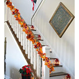 2 Pack Fall Maple Leaf Garland 5.9Ft Hanging Vine Autumn Foliage for Thanksgiving Decor