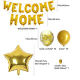 24pcs Welcome Home Letter Banner with Star Confetti Balloons for Military Party Decor