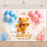 Boho Bear Gender Reveal Banner Backdrop 5.9×3.6Ft He or She Banner