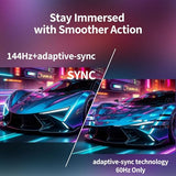 27" Gaming Monitor,1920 * 1080P 144Hz Curved Computer Monitor,Hdmi *1,Vga*1,Tilt Adjustable,Vesa Compatible, Black