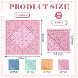 100 Pcs Western Party Bandana Napkins 2 Ply Disposable Paisley Print Scalloped Lunch Paper Napkins Bulk For Cowboy Cowgirl Birthday Wedding Party Supplies