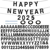116-Pc Black DIY Glitter Custom Banner Kit with Letters & Numbers