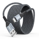 Micro Usb Cable 15Ft, Extra Long Microusb 15 Foot Cord Fast Charging & Data Transfer Braided For Ps4 Controller Charger Wyzecam V1-3 Old Kindles Old Android Phones Raspberry Pi 3 With Micro-Usb