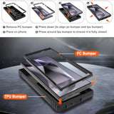 Samsung Galaxy S24 Ultra Case with 2x Screen Protector, Magnetic Stand & Slide Camera Cover, Shock Proof Military-Grade Funda para S24 Ultra Cover - Black