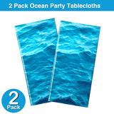 2PCS Ocean Waves Tablecloths (54"x108") for Beach & Pool Party Decor