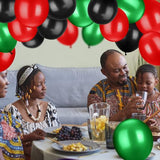 100 Pcs Red Black Green Balloons, 13 Inch