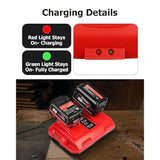 18V Rapid Charger Replacement For Milwaukee M18 Battery Charger Station 2Ports 48-59-1802 48-59-1812 Compatible With M-18 48-11-1850 48-11-1840 48-11-30 48-11-20