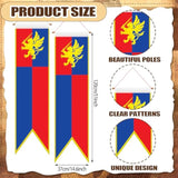 4 Pcs 4 Ft Medieval Fantasy Pull-Down Banner With Lion Design Hanging Party Bunting Banner Medieval Party Decorations Garden Cutouts Flag For Castle Theme Festival Birthday Decor