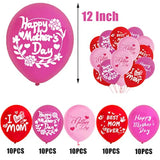50Pcs Happy Mother'S Day Party Decorations Latex Balloons - Mothers Day/Best Mom Ever Party Supplies Favors Wall Decor Balloon