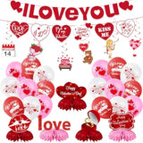 31 Pcs Valentines Day Decorations Kit | Galentines Day Party Decorations | Valentines Centerpieces For Tables | Valentines Banner, Happy Valentines Day Balloons, Valentines Day Centerpieces